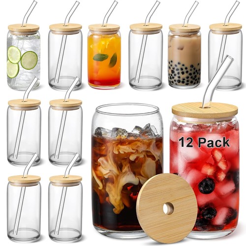 12pcs set glass cups with - 12pcs,