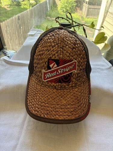 Men red stripe beer straw - red,