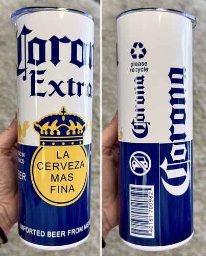 Cerveza corona extra beer can - cerveza,