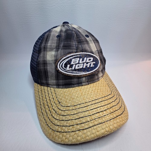Bud light plaid straw visor - light,