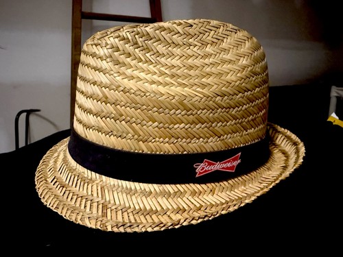 Budweiser straw fedora hat - budweiser,